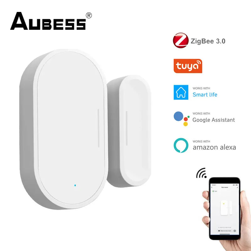 Tuya Zigbee 3.0 Smart Door Window Sensor Zigbee2MQTT Door Open Closed Detectors Smart Life APP Control Via Alexa Google Home