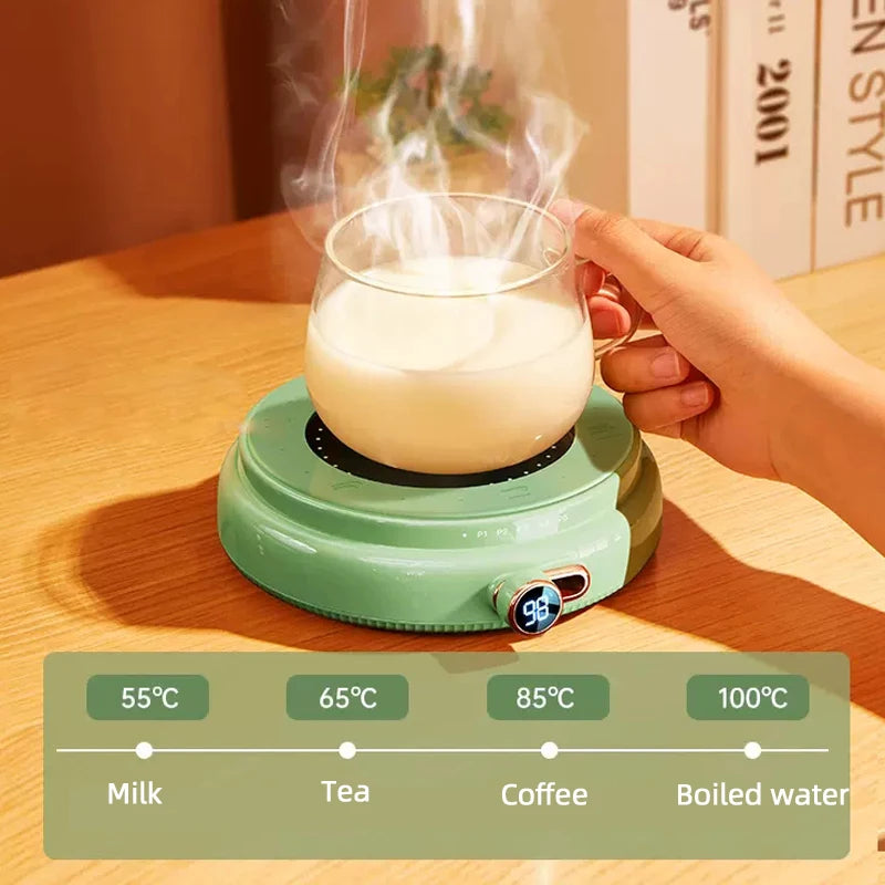 220V Cup Heater Mug Warmer 100°C Hot Tea Makers Electric Hot Plate Warmer Coaster 15 Gear Heating Pad For Coffee Milk Tea 200W