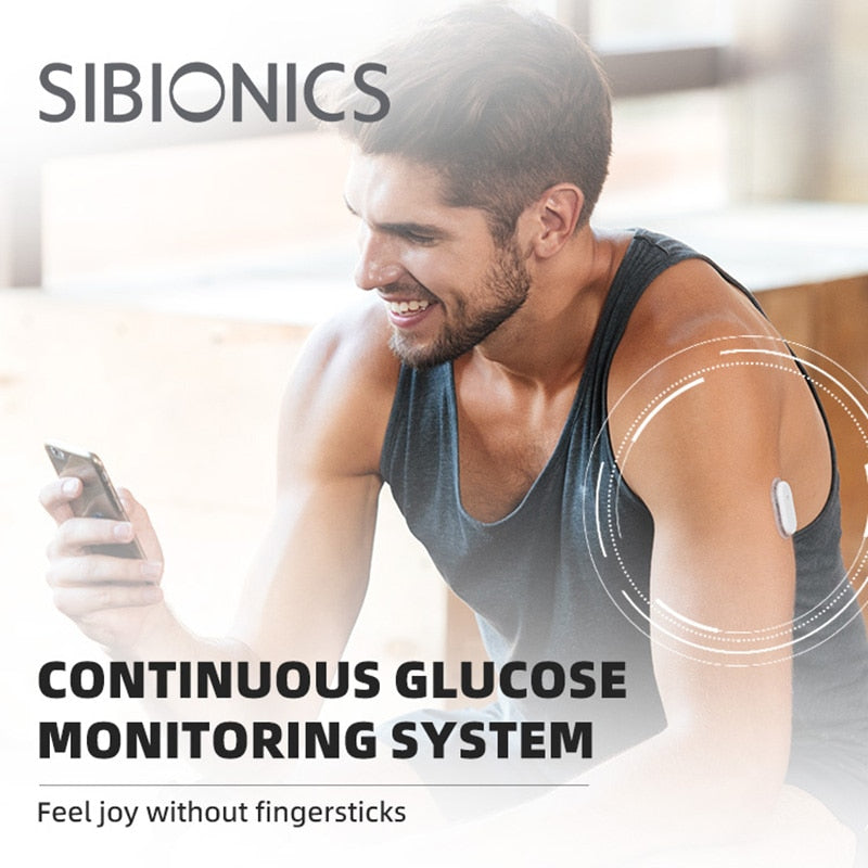 Sibionics Blood Glucose Meter 24h Real Time Monitoring Tester Diabetes Suger Sensor Health Monitors For Home Scanner Finger-Free