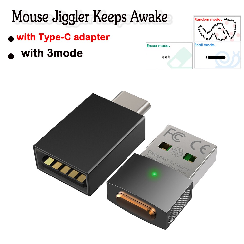 Mouse Jiggler Undetectable Mouse Mover Virtual Mouse Movement Simulator with ON/OFF Switch for Computer Awakening Lock Screen