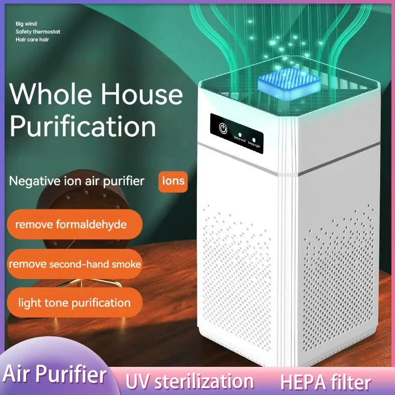Air Purifier Remove Smoke Odor Formaldehyde Negative Ion Generator with HEPA Filter Protable Air Cleaner for Car Room Kitchen