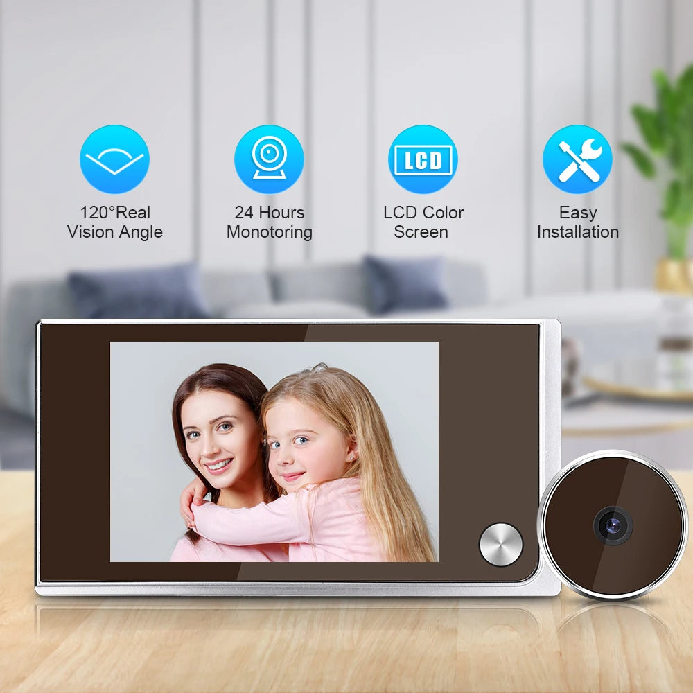 Peephole Camera for Apartment Door 3.5 inch LCD HD Screen 120 Degree Wide Angle Visual Doorbell Digital Door Viewer