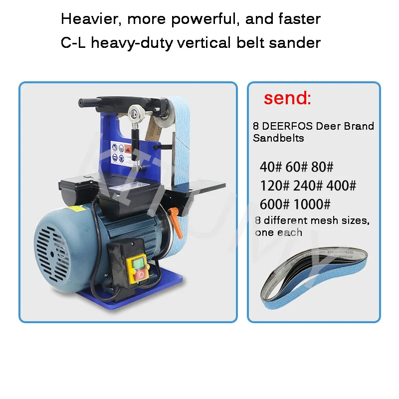 Vertical Multifunctional Electric Belt Sander DIY Polishing Grinding Machine Cutter Edges Sharpener Grinder 220V