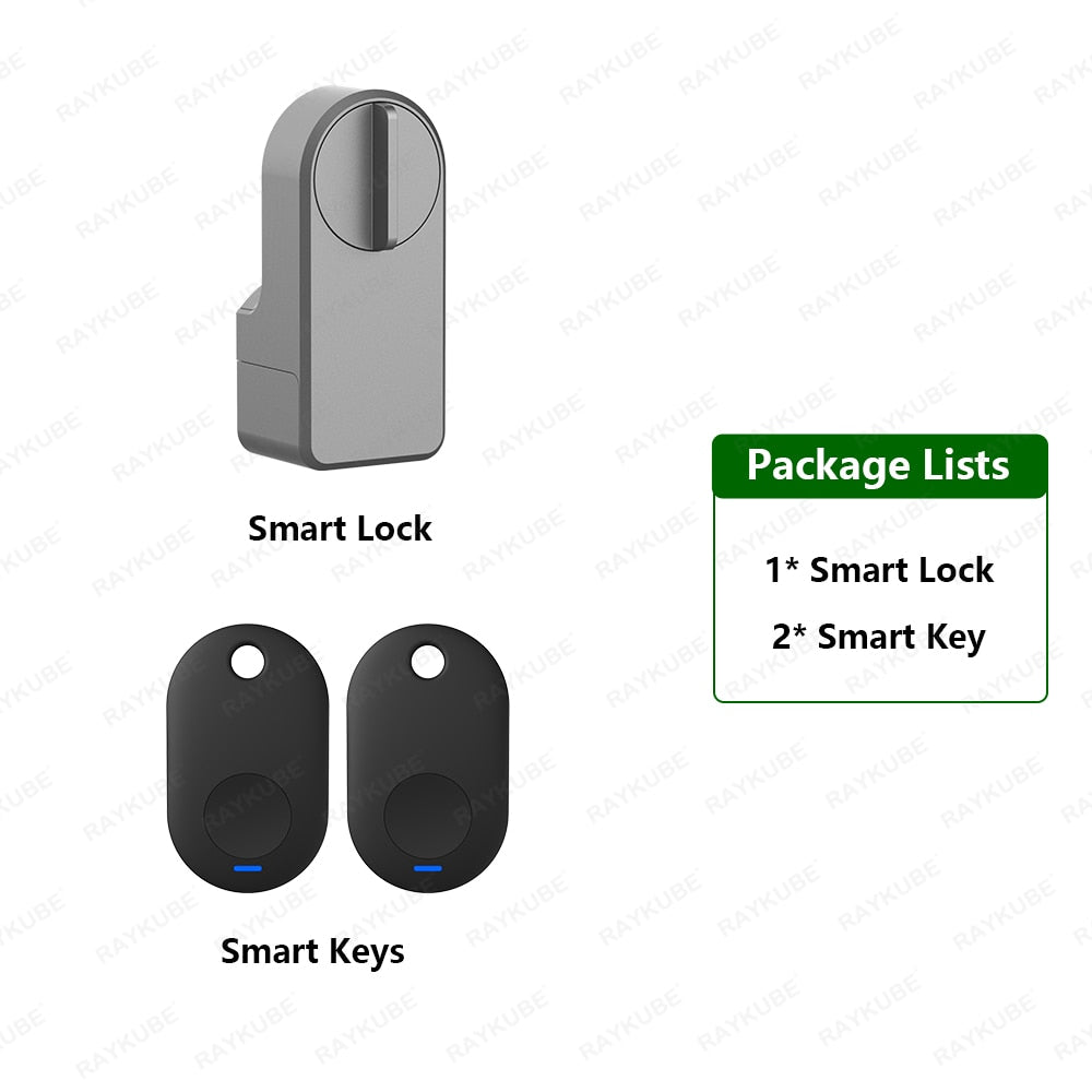 RAYKUBE A1 Pro Max Tuya BEL Smart Door Lock Set with Fobs/ Keypad/ Smart Key Tuya Remote Unlock Work with Alexa Google Assistant