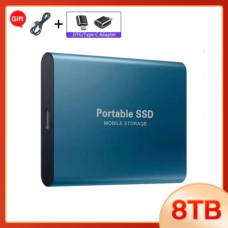 Portable SSD 1TB High-speed Mobile Solid State Drive 500GB External Storage Decives Type-C USB 3.1 Interface for Laptop/PC/ Mac