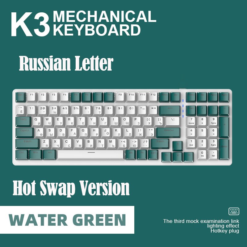 K3 Gaming Mechanical Keyboard for Gamer Hot-swap Type-C Wired 100 Keys Backlight Gaming Computer Keyboards
