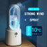 2023 Newest Electric Bladeless Fan Water Mist Fan 2200mAh Wireless Rechargeable Fan Desktop Fan Air Cooler With Night Light