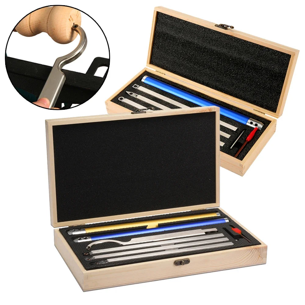 6 in1 Carbide Woodturning Tool Set Wood Turning Chisel Kit with Cutting Inserts & Box for Lathe Woodworking Tools Accessories
