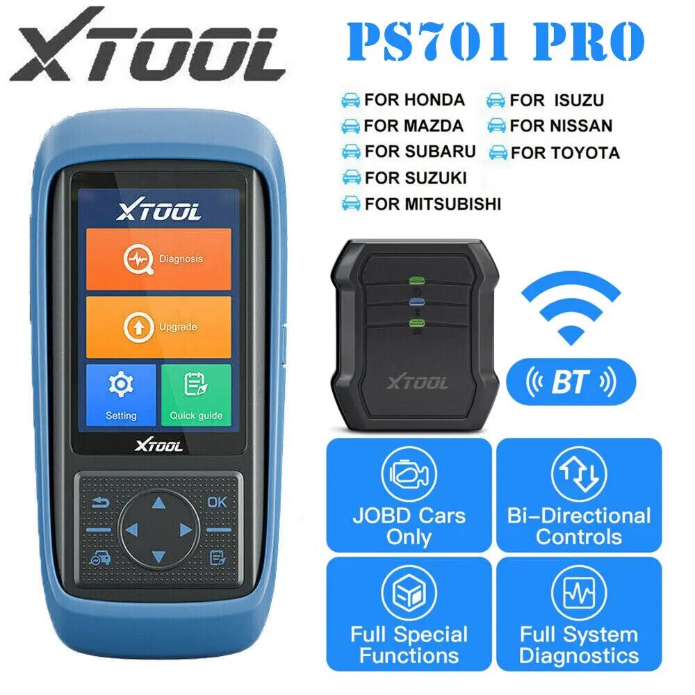 XTOOL PS701PRO Car OBD2 Diagnostic Tool for Honda Toyota Nissan Mitsubishi Japanese Car Reset All System Diagnosis Active Test
