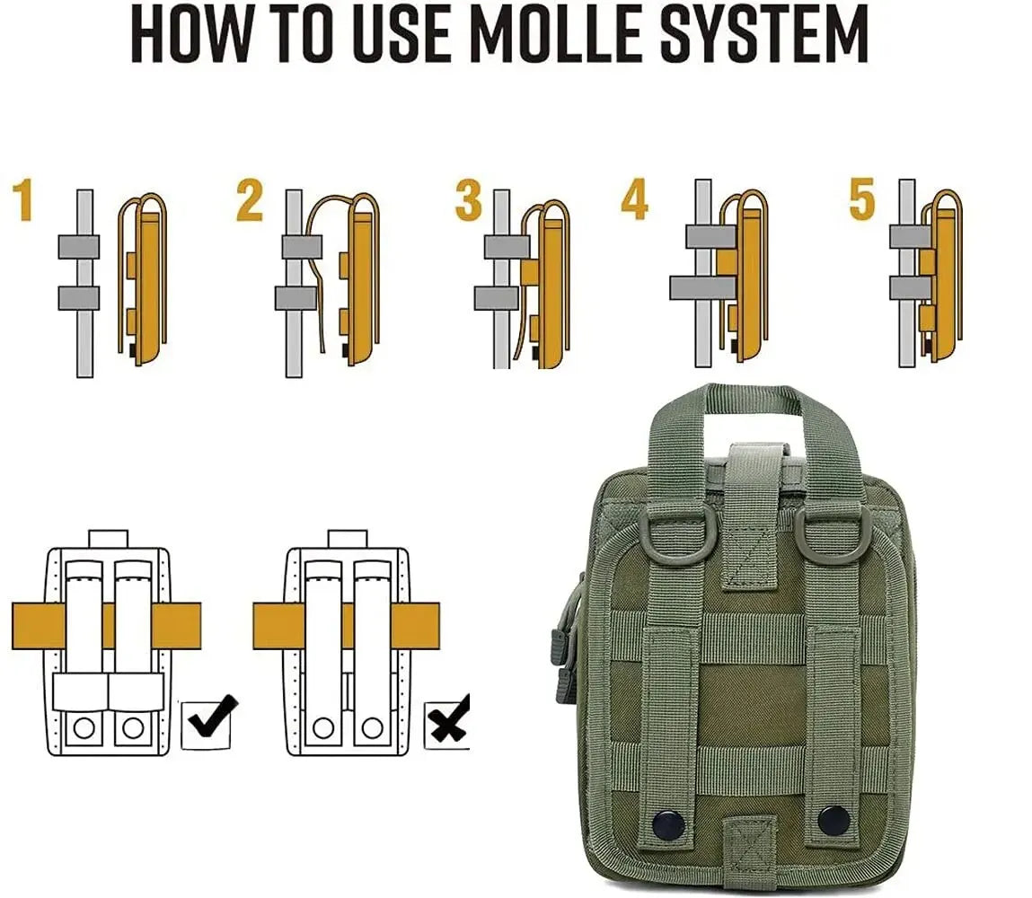 IFAK Molle Utility Army Bag Pouch Tactical Military First Aid Kit With Equipment Medical Supplies