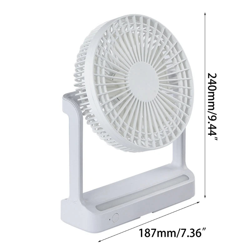 Home Appliance Wall Mounted Air Circulating Fan with LED Lamp Portable Outdoor Camping Ceiling Fan 3Gear Wind Ventilator