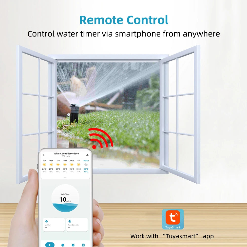 Zigbee Tuya Irrigation System Smart Watering Timer APP Programmable Sprinkler with Rain Delay Drip for Outdoor Lawn Garden Yard