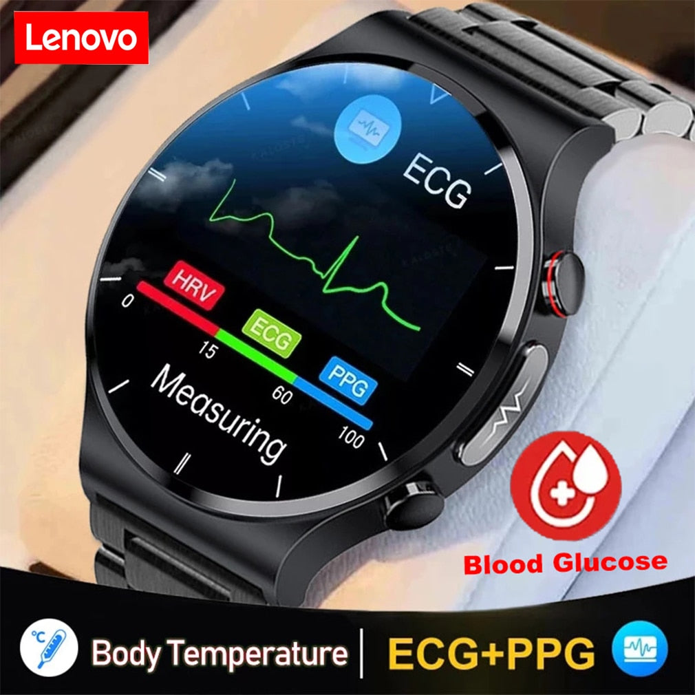 Lenovo New ECG+PPG SmartWatch Blood Pressure Heart Rate Bracelet For Android ios Phone Men IP68 Waterproof Fitness Tracker Watch
