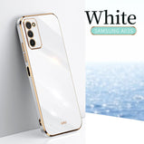 Fashion Square Frame Plating Silicone Phone Case on for Samsung Galaxy A03S Coque Ultra-thin Soft Back Cover
