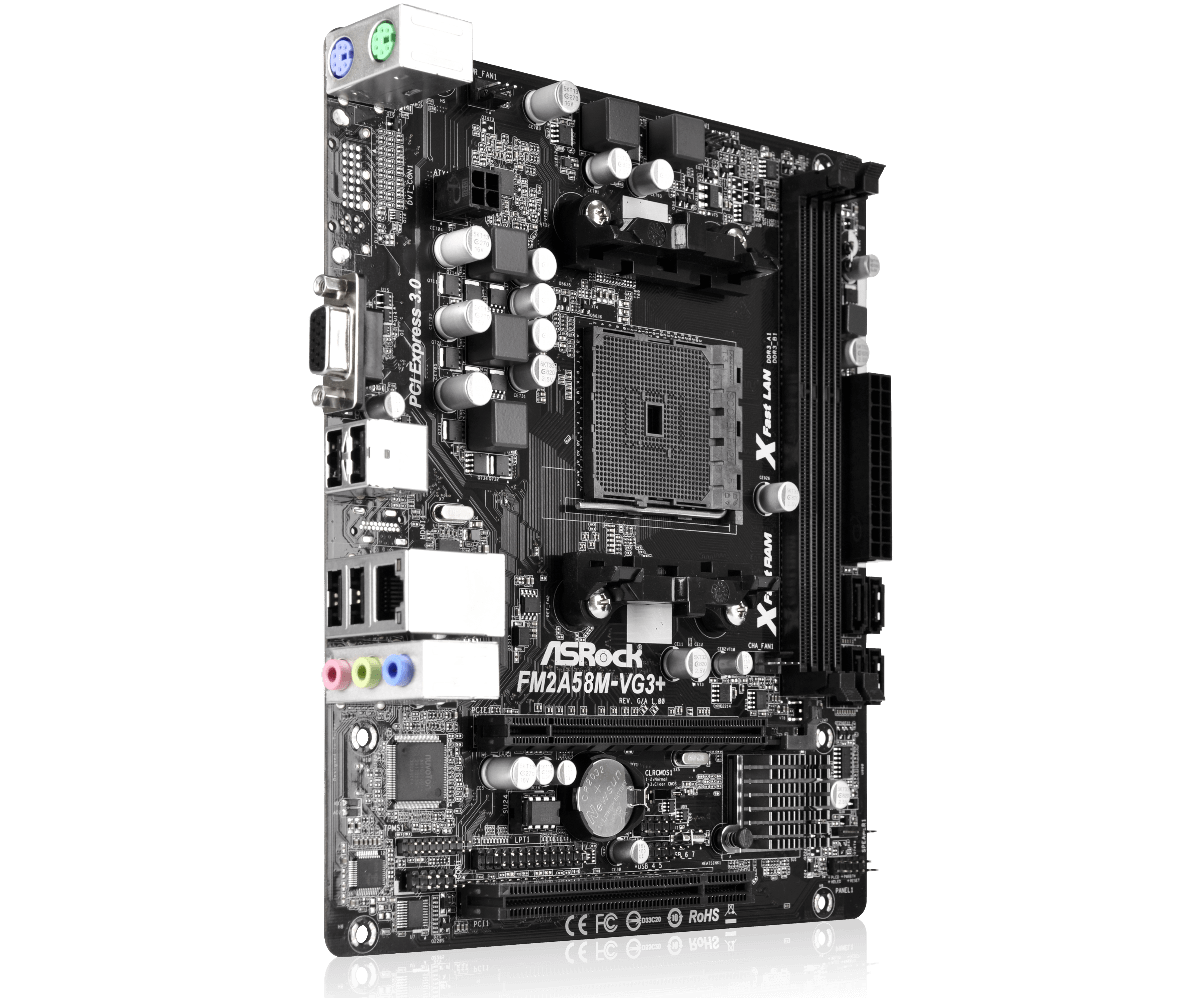 AMD A58 Motherboard  ASRock FM2A58M-VG3+ Socket FM2+ Motherboard 4×SATA II PCI-E 3.0 USB2.0 VGA2×DDR3 32GB Micro ATX