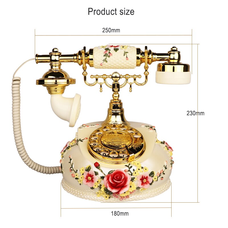 Retro American Style Rural Corded Telephones European Vintage Fashion Creative Turntable Phone Nostalgic Landline fo Home Office