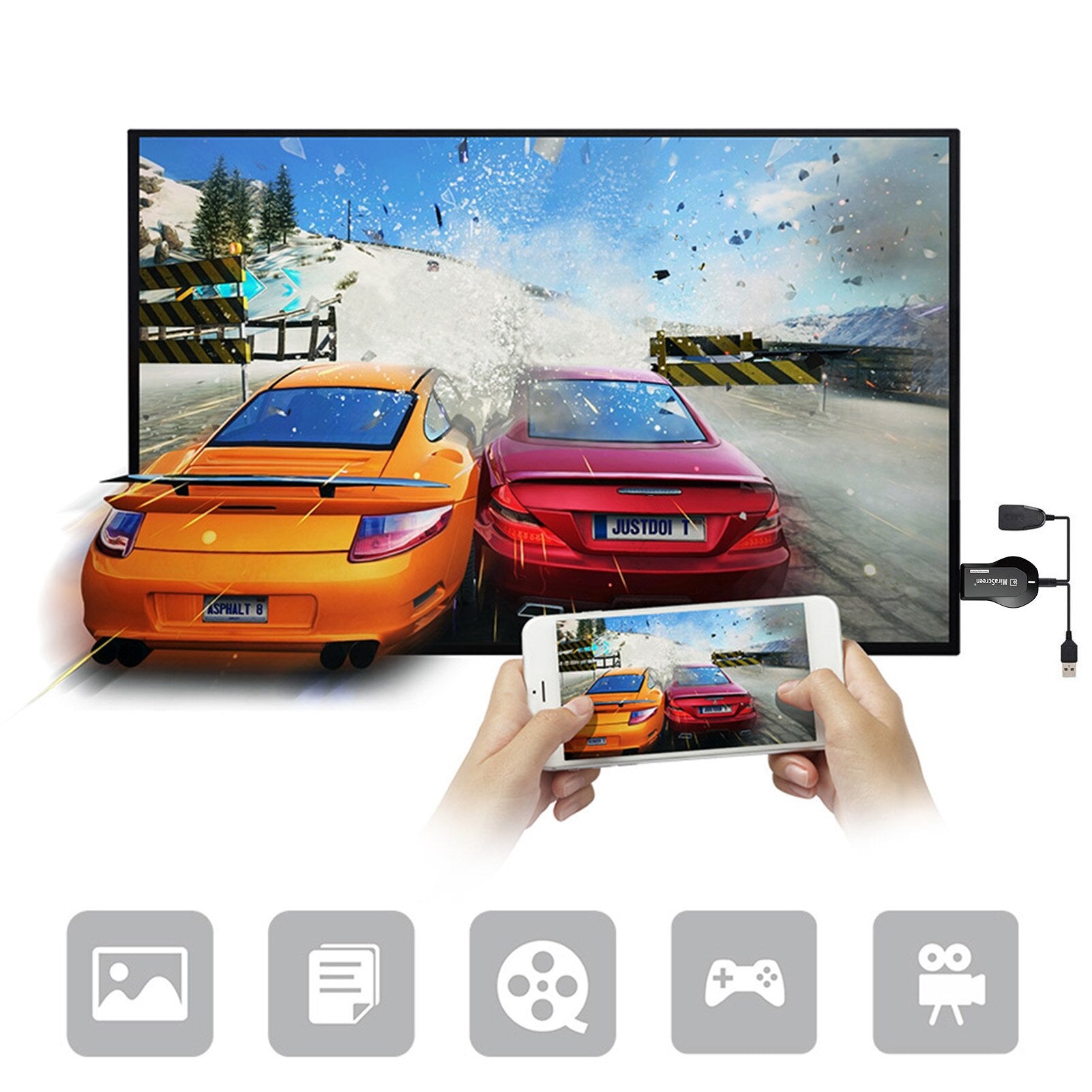 Anycast TV Stick 1080P Screen Mirror TV Dongle Wireless DLNA Display HDMI-Compatible Adapter Airplay Miracast For IOS Android