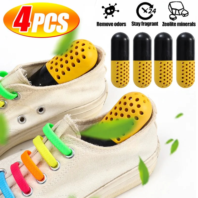 4/2PCS Smell Absorber Capsule Shoes Deodorizer Capsules Sneaker Gym Bag Locker Feet Sweat Odor Dryer Deodorant Moisture Absorber