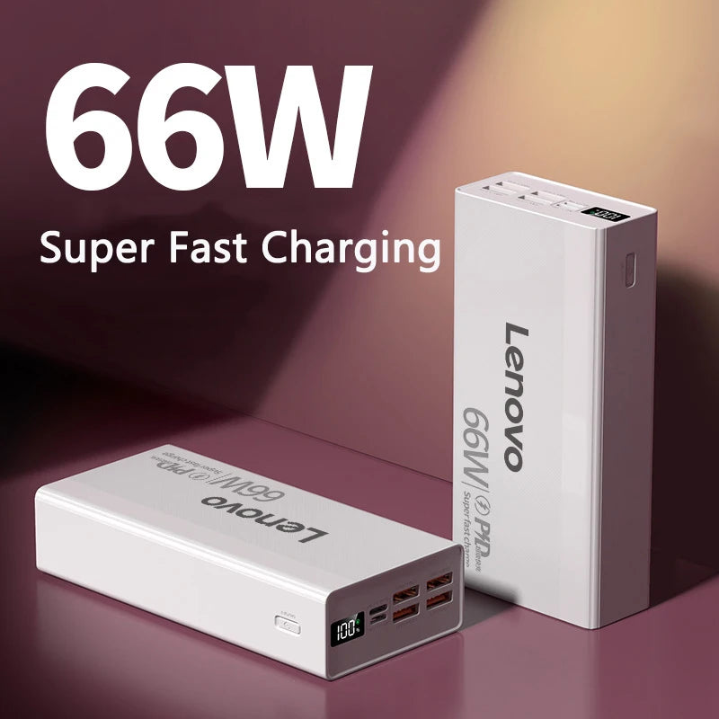 Lenovo 30000mAh Power Bank Built in Cable Mini PowerBank External Battery Portable Charger For iPhone Samsung Xiaomi Power Banks