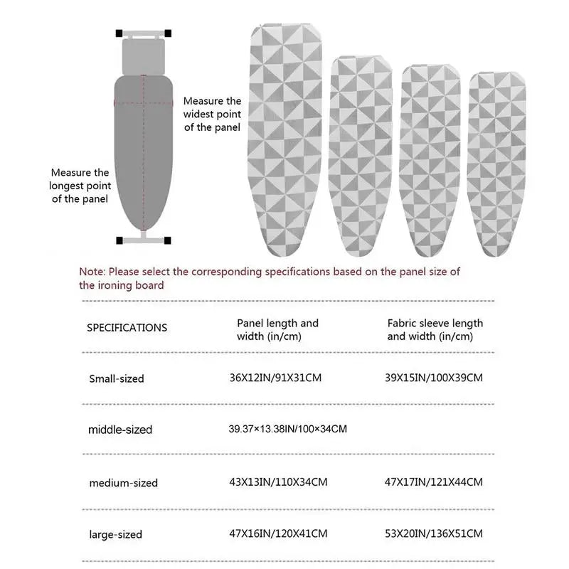 Scorch Resistant Thick Padding for Iron Board Iron Board Pad with Elastic Edge Stain Resistant Iron Pad Cover for Ironing Table