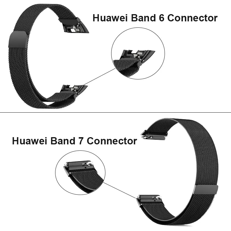 Metal Watch Strap For Huawei Band 6 7 Band Honor 6 Bracelet With TPU Case Screen Protector Soft Film Huawei Magnetic Loop Strap