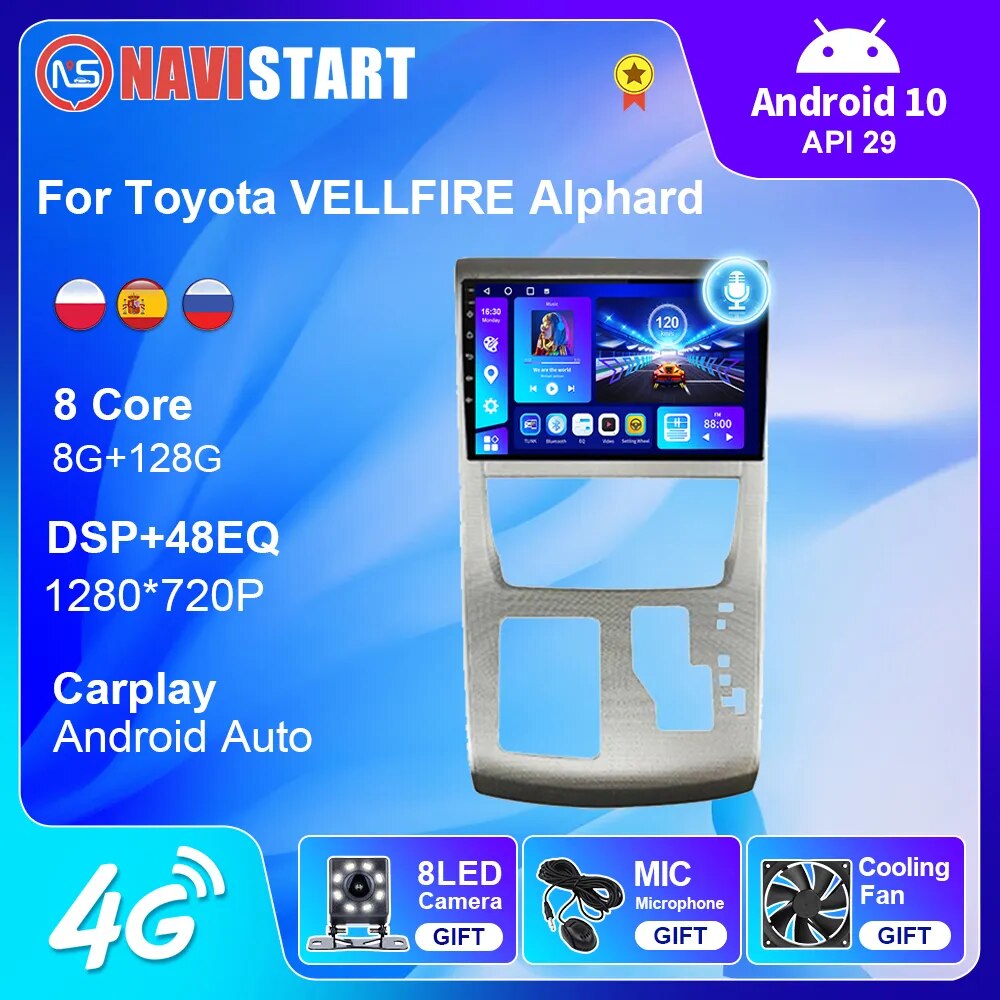NAVISTART Car Radio For Toyota Vellfire Alphard 2008-2011 Autostereo Multimedia Video Player Navigation GPS Carplay Android Auto