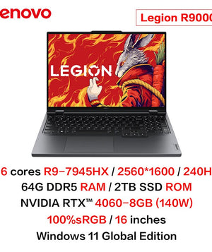 Lenovo Legion R9000P 2023 Esports Gaming Notebook Computer Laptops R7-7745HX R9-7945HX RTX4060 2.5k 240Hz Free Shipping