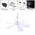 Premium New 6 Leaves 5V USB Ceiling Fan Air Cooler Hanging USB Powered 16.5inch Tent Fans for Camping Outdoor Dormitory Home Bed