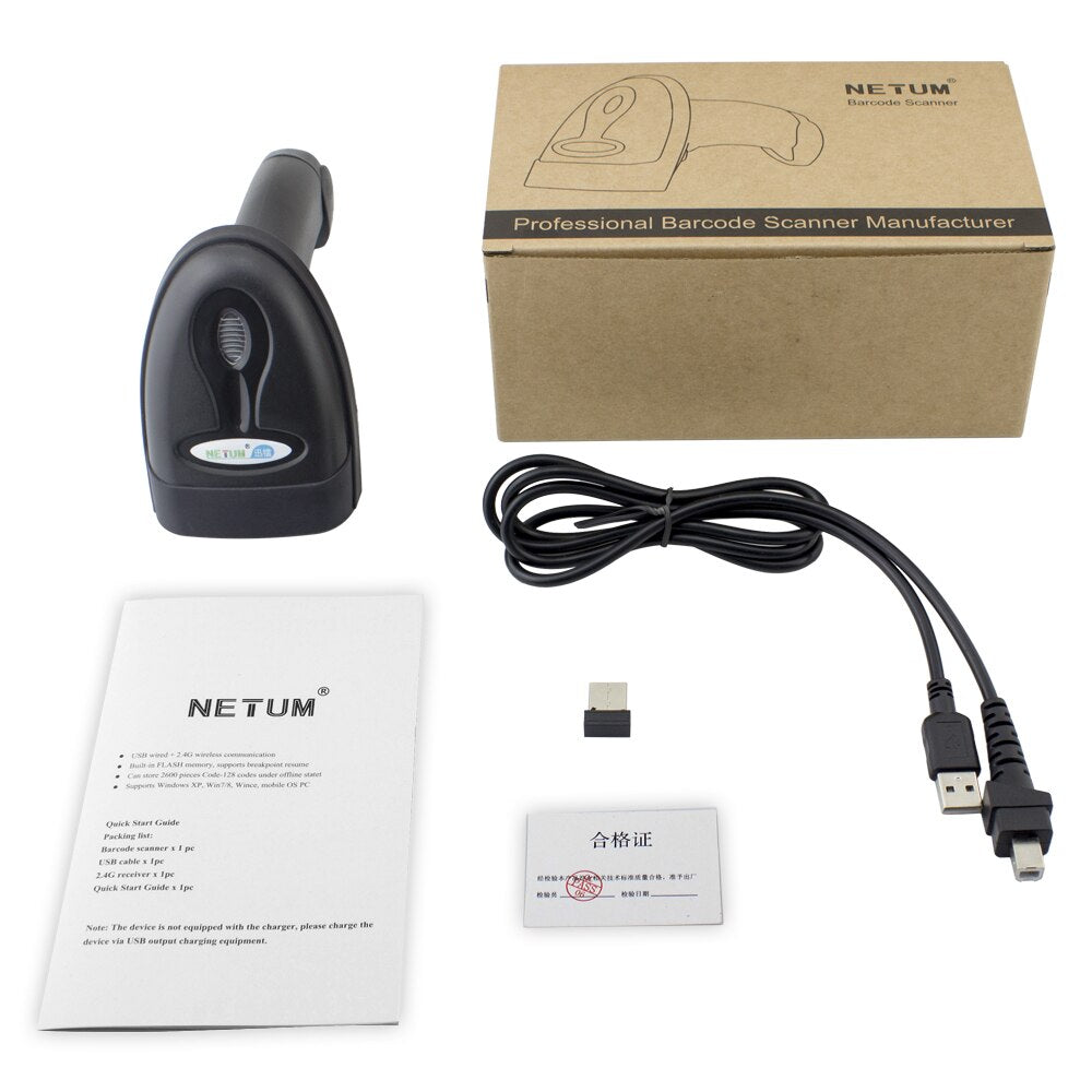 NETUM NT-1228BC Wireless Bluetooth CCD Bar Code Reader for POS  Inventory