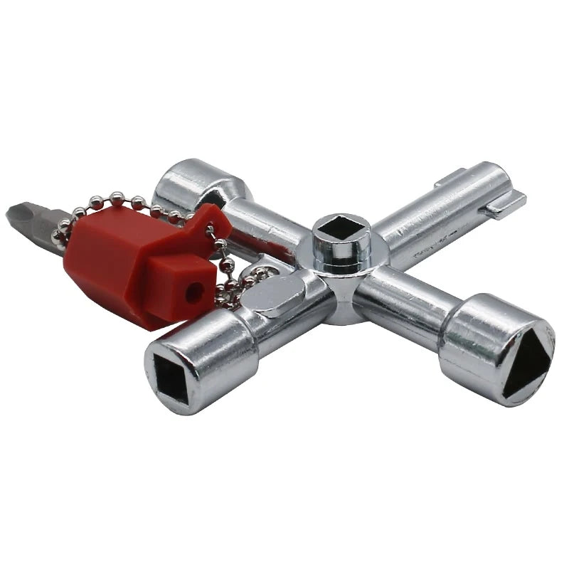 5 In 1 Cross Switch Key Wrench With Accessories Universal Square Triangle Train Electrical Cupboard Box Elevator Cabinet Alloy