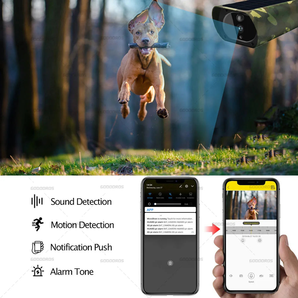 5MP 4G Solar Security Camera  WiFi Human/Animal Detection 2-Way Talk Hunting Camera waterproof Wireless Outdoor Wildlife Camera