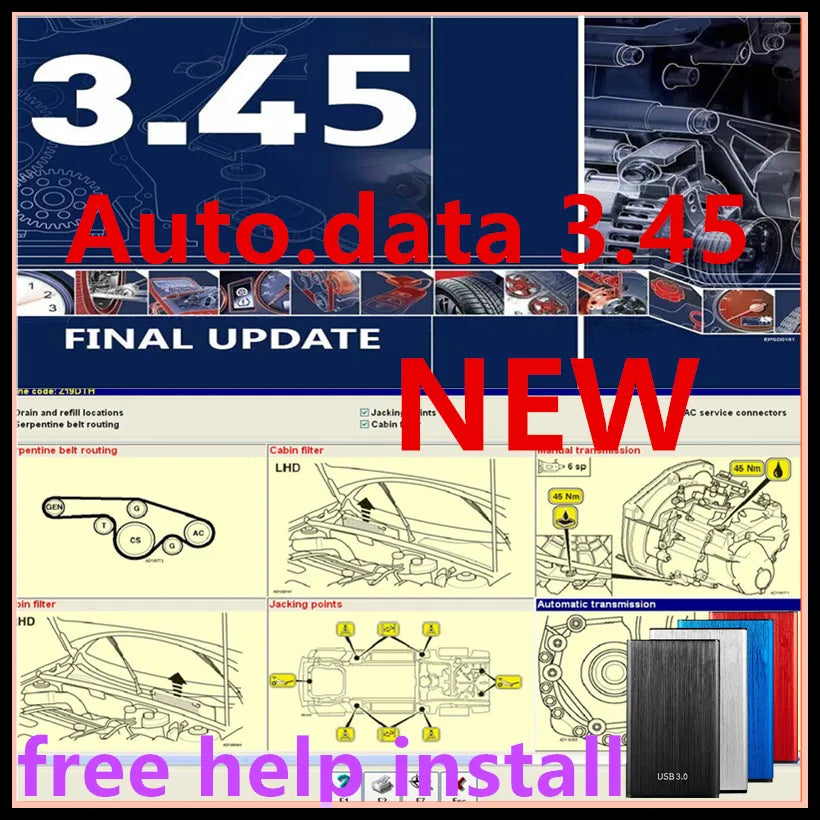 Newest Auto Data 3.45 wiring diagrams data install video autodata software easy install car software fee help install auto data
