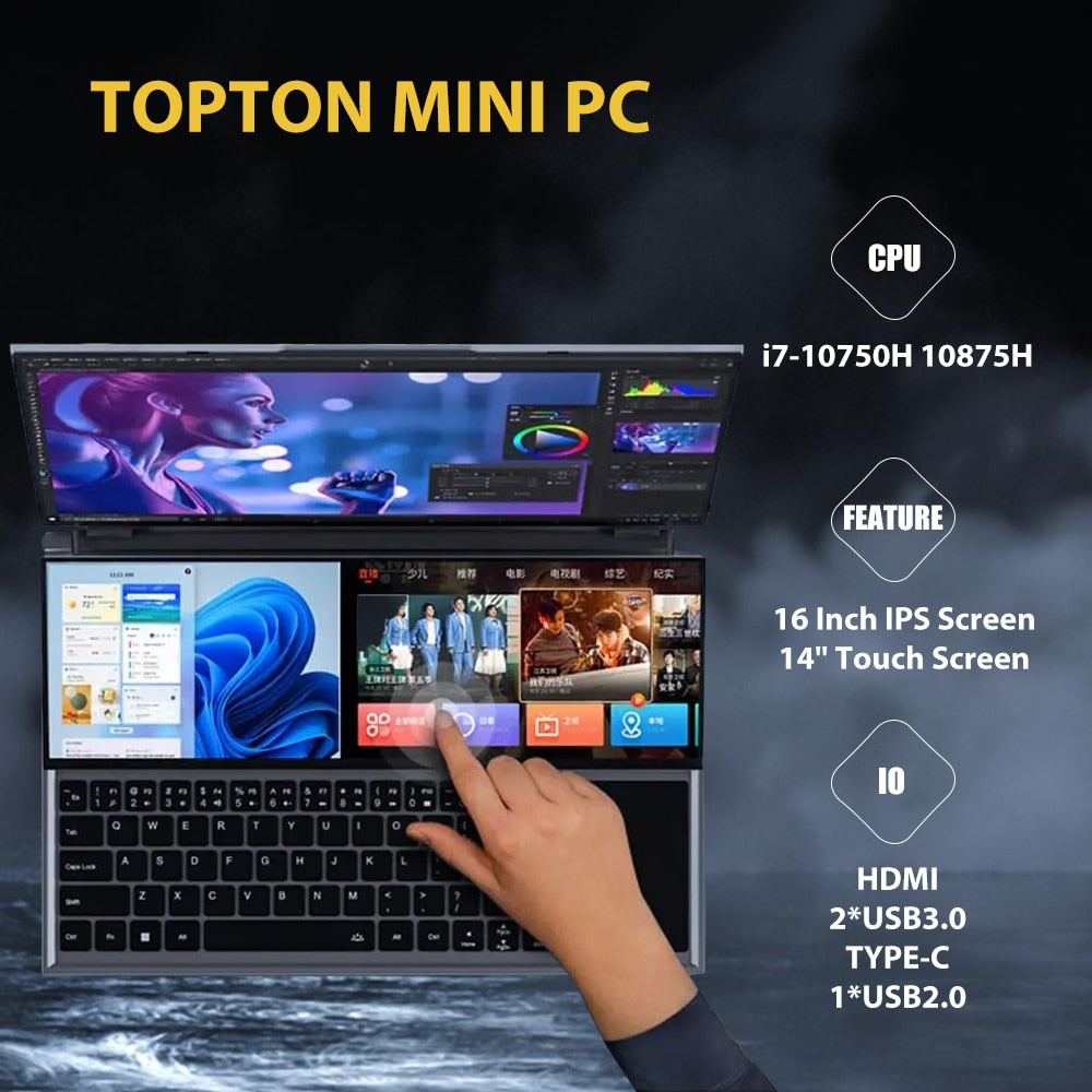 16" Full IPS 1080p IPS 14" Touchscreen Laptop PC, Intel I7-10750H Processor 64GB RAM 4TB NVME SSD Business Home Gaming Laptops