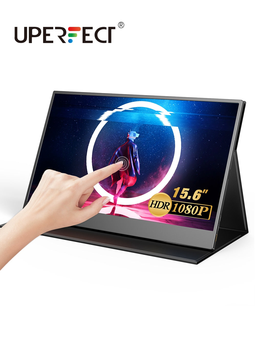 UPERFECT 15.6" Touchscreen Portable Monitor USB-C External Screen 1920*1080 FHD Computer Laptop Display With Dual Type-C Mini HD