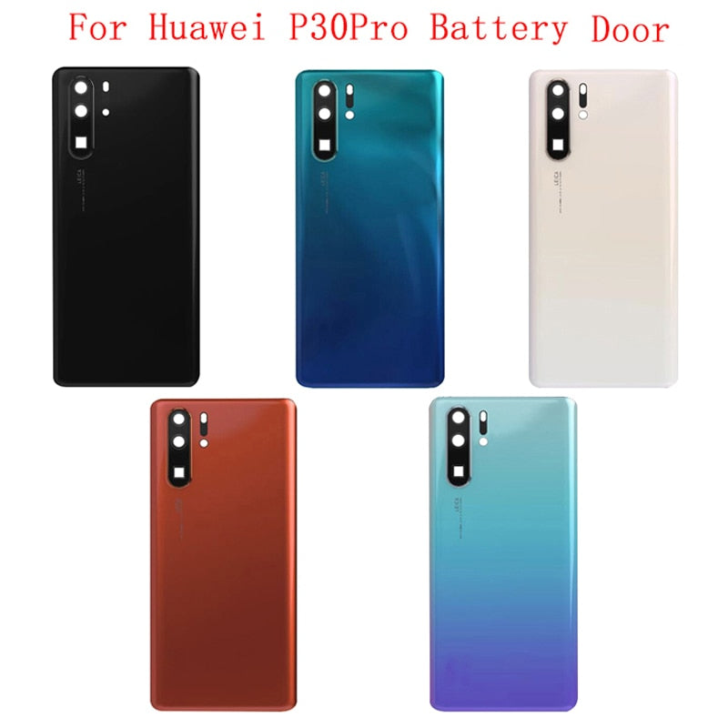 Battery Case Cover Rear Door with Rear Camera Frame Lens For Huawei P30 Pro P30 Housing Back Case Battery Cover with Logo