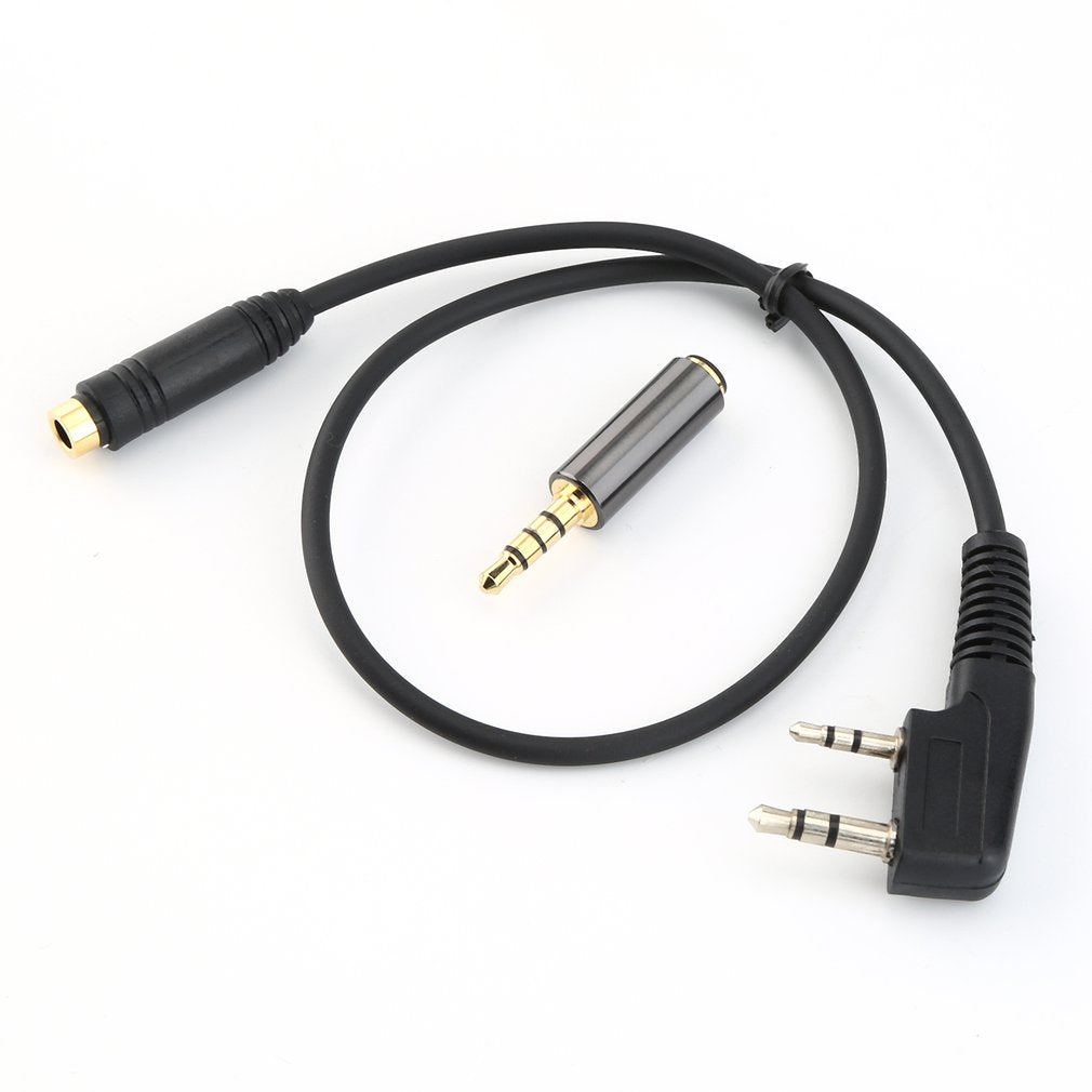 2Pin K1 To 3.5MM Female Audio Phone Earphone Transfer Cable For Kenwood TYT Compatible with Baofeng UV5R TYT More Walkie Talkies