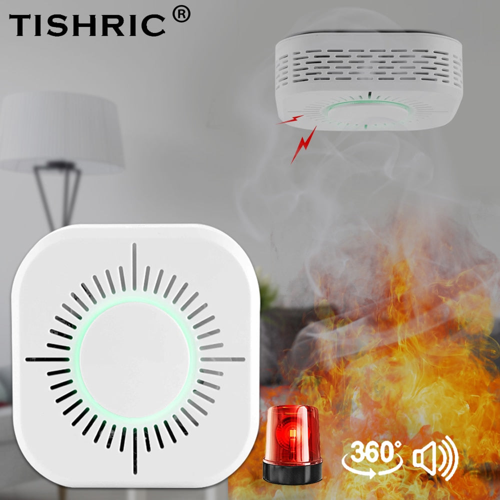 TISHRIC 433Mhz Wireless Smart Wifi Smoke Detector Fire Alarm Sensor  Smoke Sensor Compatible With Sonoff RF Bridge