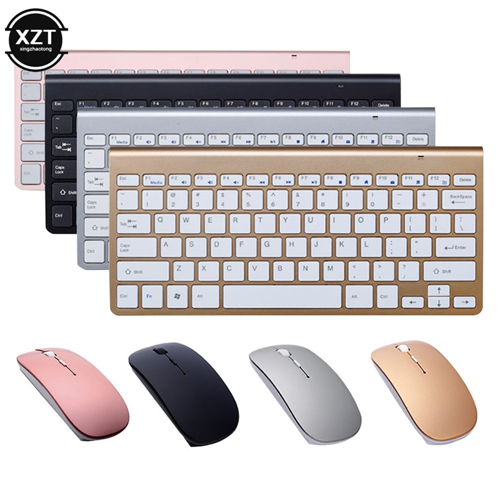 2.4G Wireless Keyboard and Mouse Mini Multimedia Keyboard Mouse Combo Set for Notebook Laptop Mac Desktop PC with USB Receiver