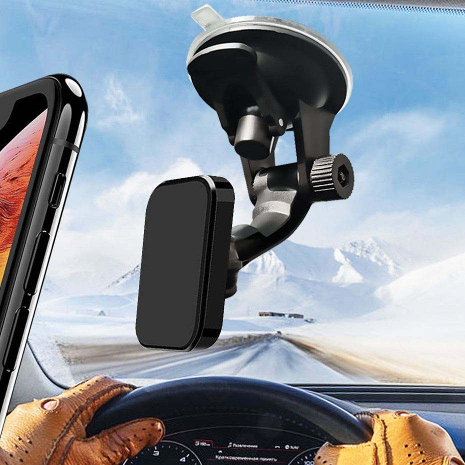 Magnetic Car Phone Holder Windshield Sucker Stand 360 Degree Mobile Cell Magnet Mount Support For iPhone Xiaomi Samsung Huawei