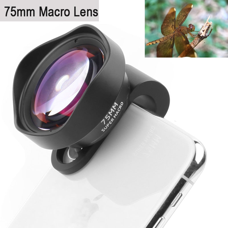 Professional Phone Camera Lens 75mm Macro Lens HD DSLR Effect Clip-on for iPhone 14 13 12 11 Pro Max Samsung Huawei Xiaomi