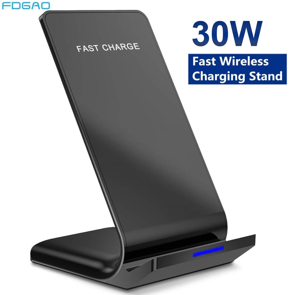 30W Wireless Charger Stand For iPhone 14 13 12 11 Pro XS Max XR 8 Samsung S22 S21 S20 Fast Charging Dock Station Phone Holder
