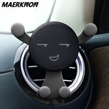 Gravity Car Phone Holder Air Vent Clip Smile Face Mount Mobile Cell Stand GPS Support For iPhone 12 Pro Max Xiaomi Samsung