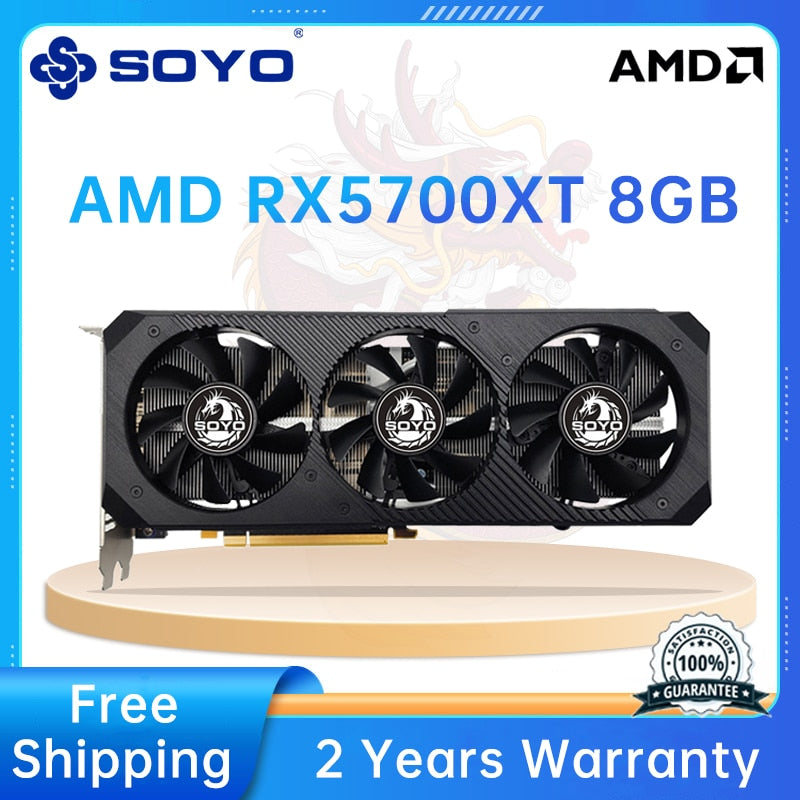 SOYO AMD RX580 5700XT 5500XT 8G graphics card GDDR6 video memory PCIE16x4.0 256-bit 8pin+8pin game card HDMI desktop computer