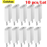 10/5 Pcs USB Power Adapter Mobile Phone Charger Electrical Socket EU Plug Travel Smart Matching Charger Adapter For Smartphone