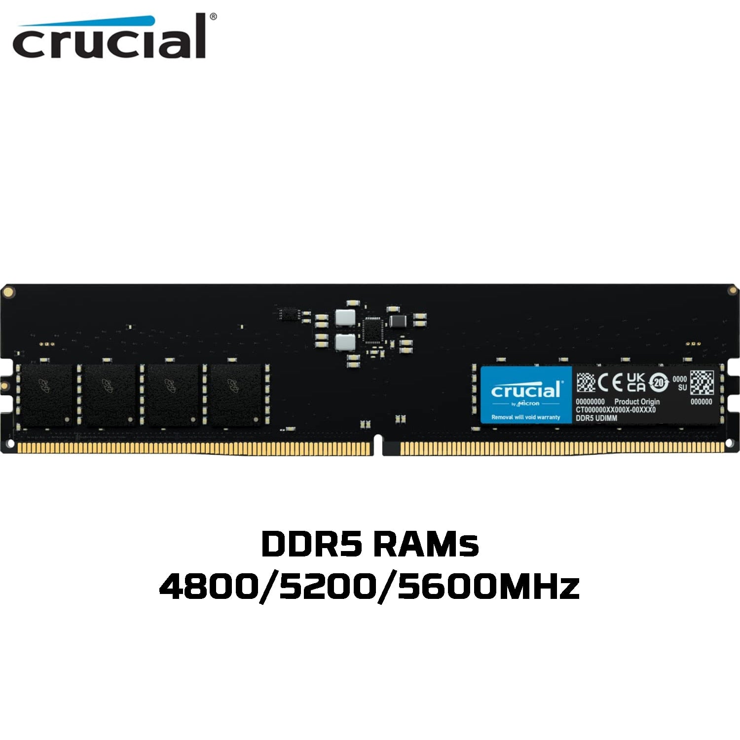 Crucial RAM 16GB 32GB DDR5 5200MHz 5600MHz 4800MHz Desktop Memory PC Computer Moudle UDIMM