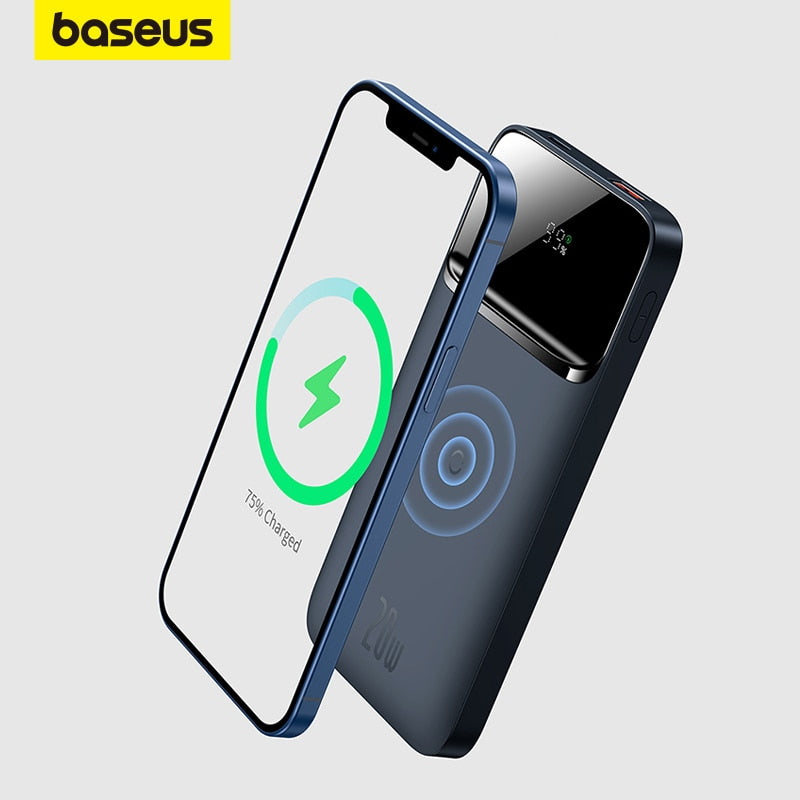 Baseus Power Bank 10000mAh Wireless charger Magnetic Wireless Quick Charging Powerbank External Battery For iPhone 13 12 Pro