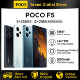Global Version POCO F5 5G Snapdragon 7+Gen 2 Octa Core 6.67" 120Hz AMOLED DotDisplay 64MP Triple Camera with OIS NFC 67W 5000mAh