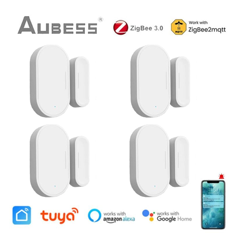 Tuya Zigbee 3.0 Door Window Sensor Smart Home Door Open Closed Detector SmartLife App Control Via Alexa Google Home Zigbee2MQTT