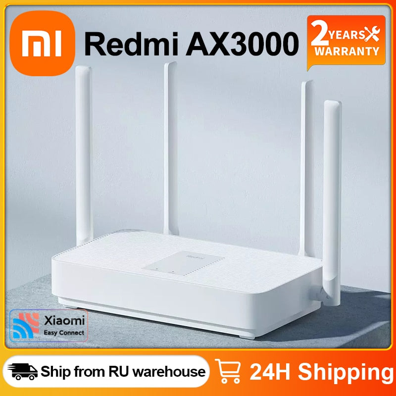 Redmi Router AX3000 Xiaomi Dual-Band Wireless  Signal Amplifier High Gain Antenna Wifi 6 Mesh WIFI Gigabit 2.4G/5.0GHz Mi
