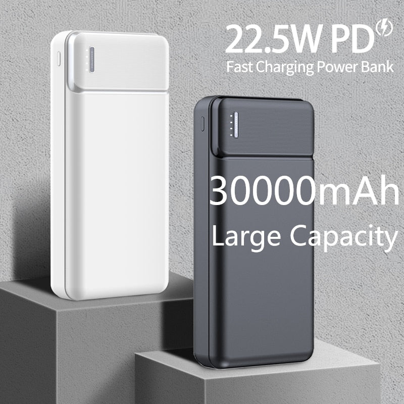 Portable Power Bank 30000mAh Powerbank 20000mAh Batterie Externe Large Capacity 22.5W Super Fast Charging Power Banks for iPhone